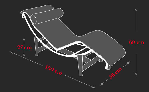 Le Corbusier LC4 Chaise Longue Maße