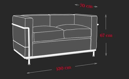 LC2 Sofa Maße