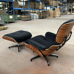 Eames CE 510 + 511 Lounger + Ottoman in black velvet