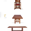 Frank Lloyd Wright, Barrel Chair, Taliesin Esstisch, oben Barrel Chair.