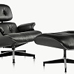 Eames Lounger + Ottoman in Black...