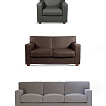 Die Design-Klassiker (Sessel, 2-er + 3-er Sofa) aus dem Jahr 1930 von Jean-Michel Frank.