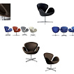 Arne Jacobsen Swan Chair in verschiedenen Ausführungen.