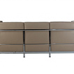 Die Ansicht vom 3-er Sofa von hinten..., sehr schön auch das Chromgestell zu sehen.